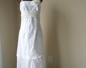 Simple Wedding Dress HIppie Boho Shabby Bride Garden Rustic French Country Barn Modest One of a Kind Handmade Bridal Gown Long Romantic