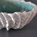 Cerulean Blue Scallop Bowl - Porcelain Textured Ceramic Serving Dining Dish