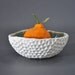 Seawater Blue Hive Textured Bowl - Ceramic Porcelain White Serving Beach Decor