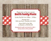 Picnic Invitation - Rustic Picnic Invitation - Company Picnic Invitation - Picnic Invite - BBQ Invitation - Cookout - DIY Printable JPEG