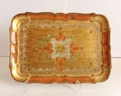 Vintage Florentine Toleware Tray