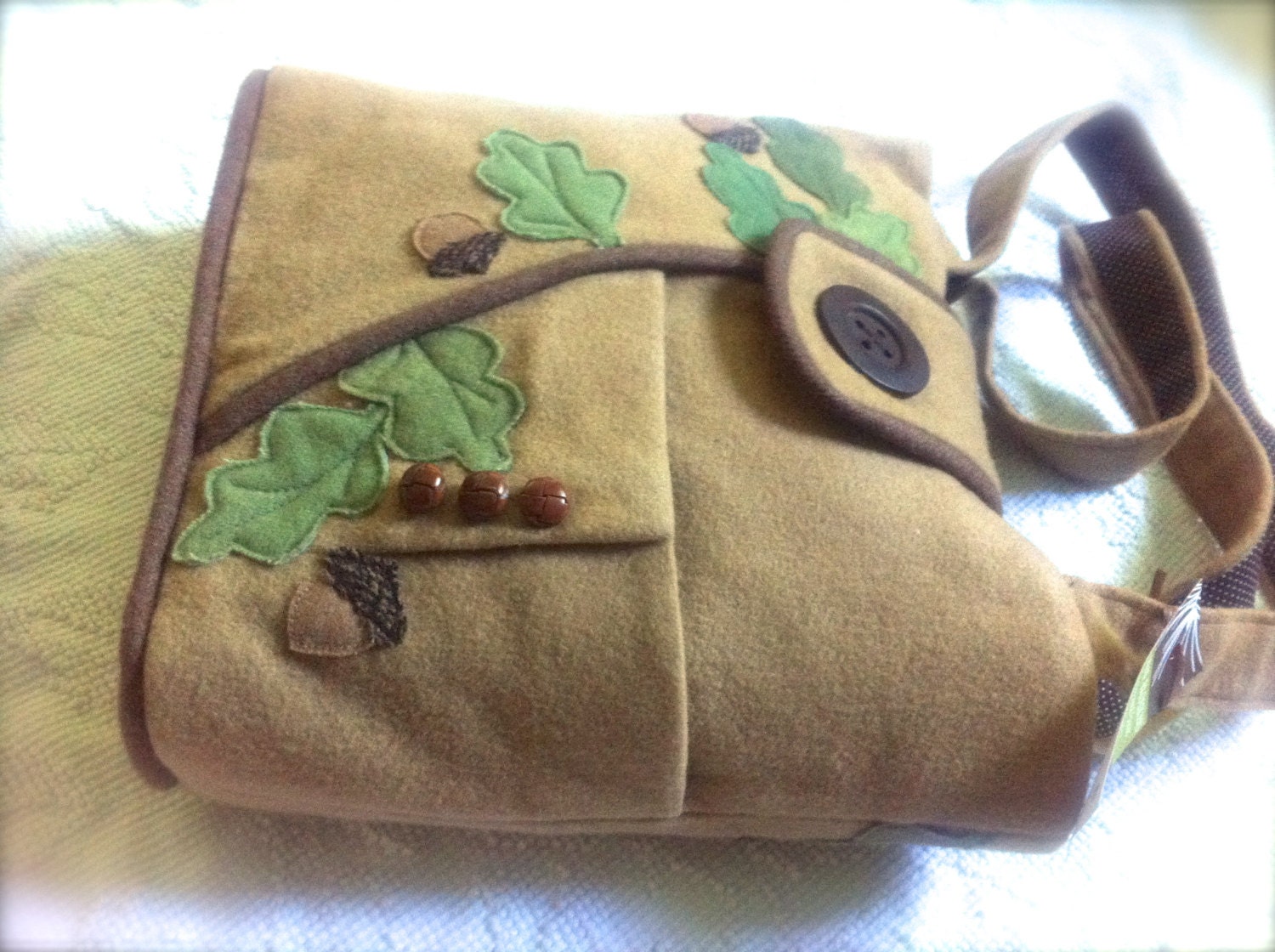 Oak and Acorn fulled wool repurposed Blazer Bag