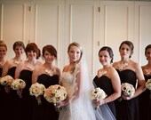 Bridesmaid statement necklaces, bib necklace, 3 custom fabric flower bridesmaid necklaces