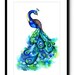 Peacock - Abstract Watercolor Fantasy Painting - Nature Inspired Bird Wall Art