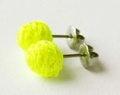 Neon Citron Braided Stud Earrings