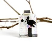 Pelican Jewelry - Dichroic Pelican Pendant - Pelican Necklace - Fused Glass Jewelry