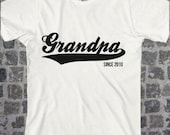 Grandpa since custom year sporty tshirt tee - American Apparel USA made - Father's Day Gift grey white black