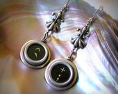 THANK a TEACHER - Vintage Typewriter Key Earrings - RARE