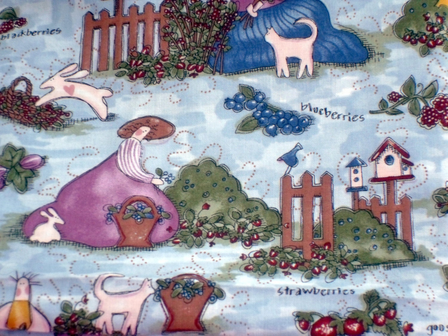 100% Cotton Quilt Fabric 2 Fat Quarters Berry Patch by Nancy Halvorsen