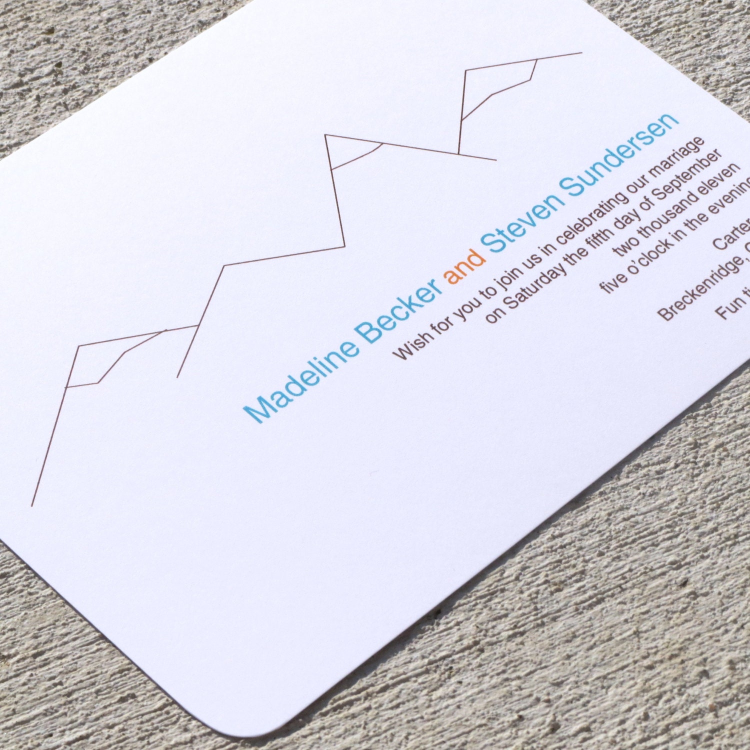 Wedding Invitation Modern Mountain - Madeline Sample Set
