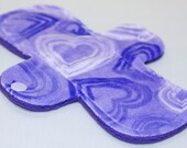 8 Inch Purple Heart Print Minky Light Pad with Fleece back - Wide Style