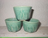 vintage  pottery planter Egyptian Pyramids Camel Scene Ramekins Japan