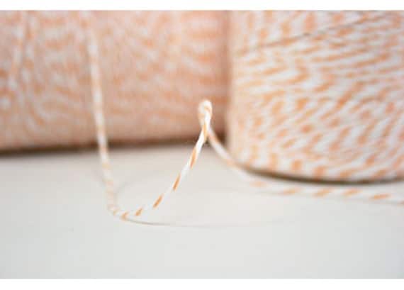 Peach Bakers Twine - Peach & White - 15 yards sampler Il_570xn