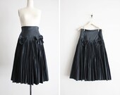 1950s couture / black silk skirt / 1950s skirt