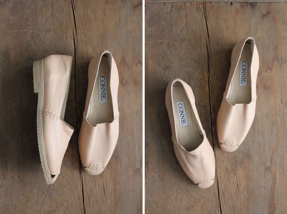 pink leather flats / leather flats / flats size 7.5
