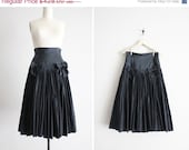SALE 25% OFF 1950s couture / black silk skirt / 1950s skirt