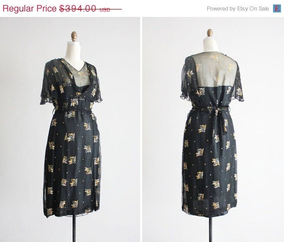 SALE 25% OFF 1920s dress / floral 20s dress / 1910s dress