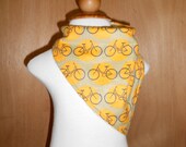 Bandana Kerchief Bib in Bicycle Print