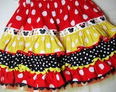Fun N Funky Red, Yellow and Black Polka Dot "Minnie" Skirt