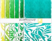 Bold and Beautiful 12 x 12 Digital Scrapbook Paper Set of 12 (JPG) (1291)