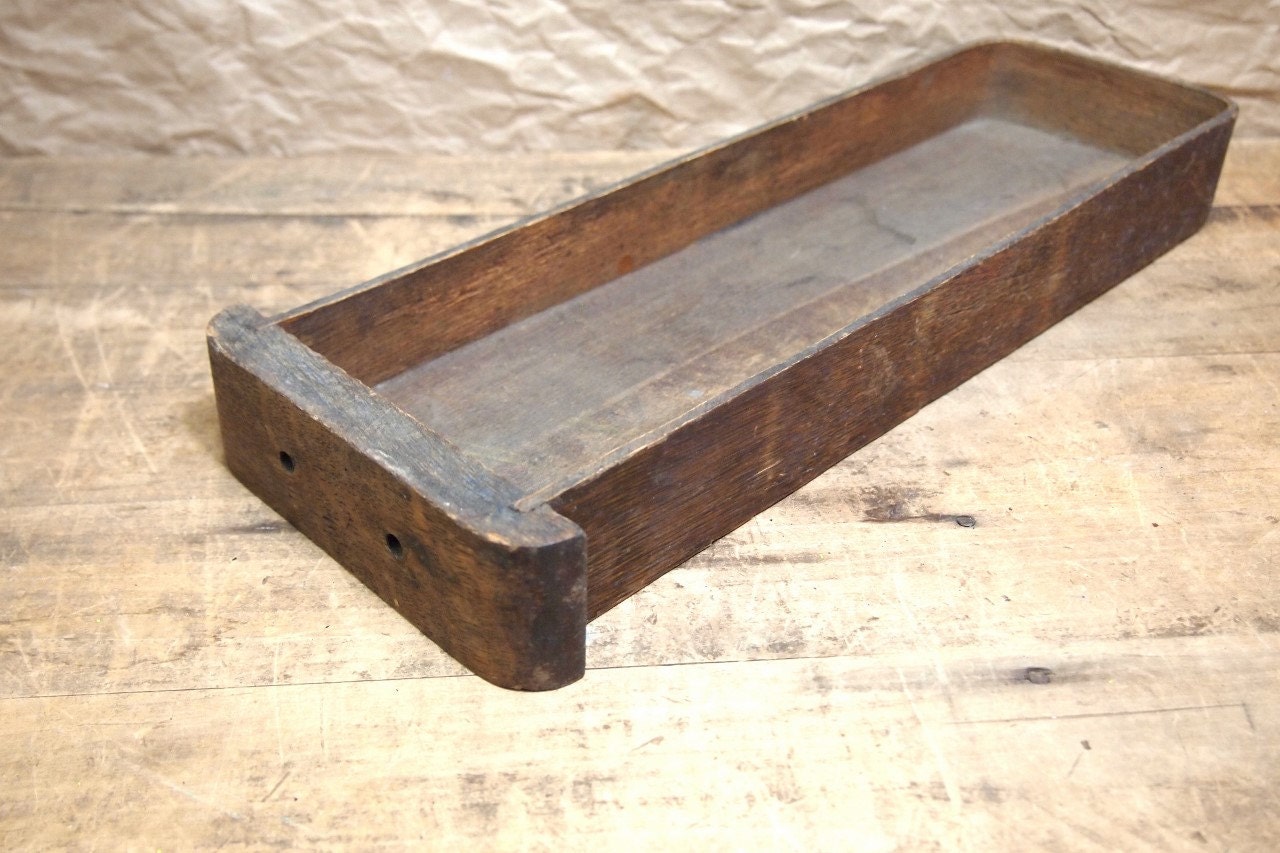 Nice wooden shallow drawer vintage organization