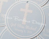 Baptism, Christening, First Holy Communion Favor Tag for Boys