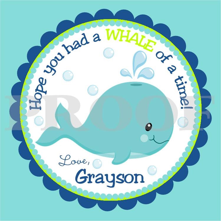 Personalized Whale Favor Tags - DIY Printable Tags for Birthdays and More