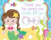Personalized Mermaid Favor Tags - DIY Printable Tags - Choose Your Favorite Mermaid