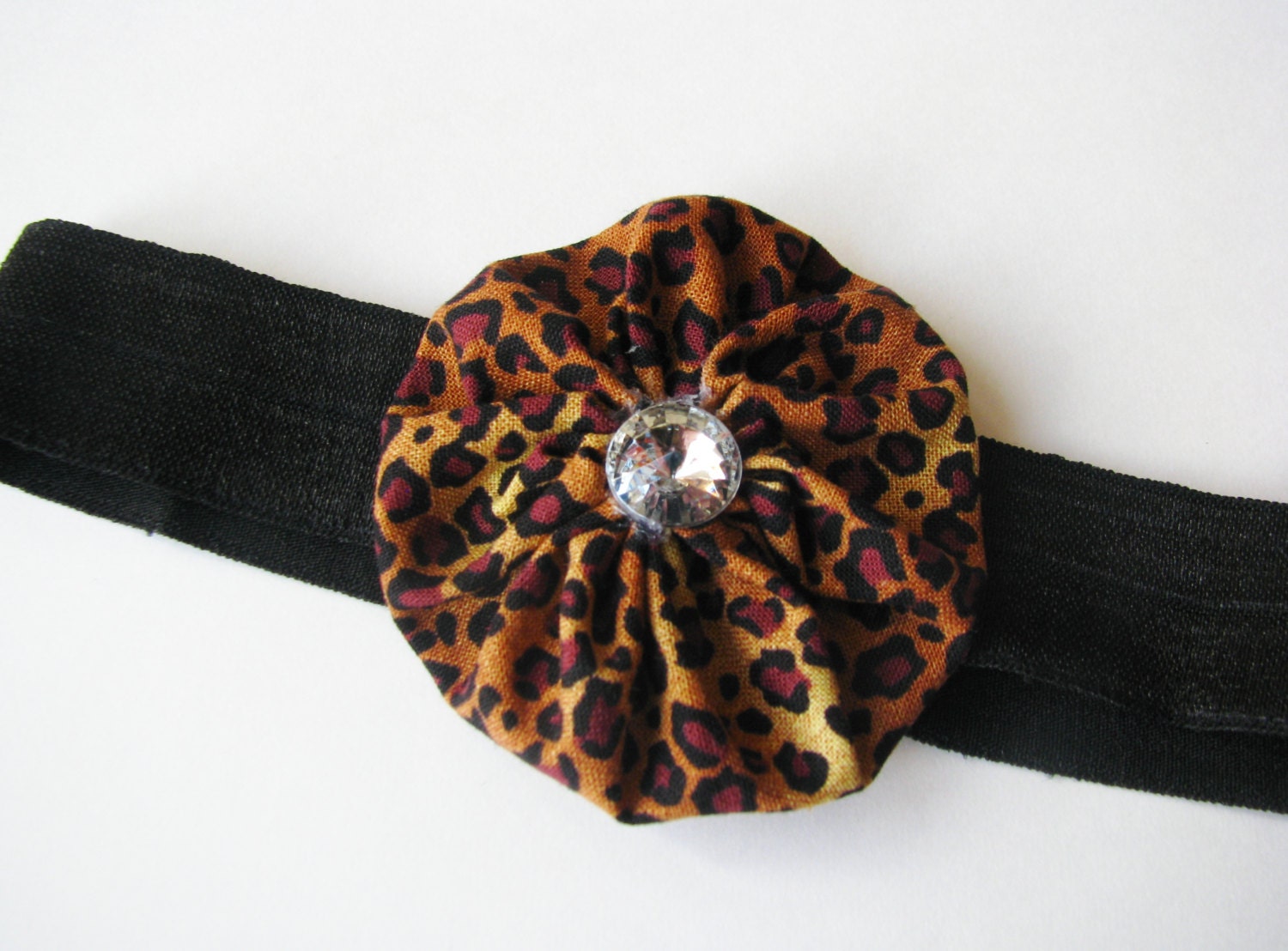 Cheetah Flower Newborn Headband