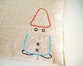 Reusable Sandwich Bag - Reusable Snack Bag - Hand Embroidered - Gnome- Eco Friendly
