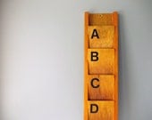 Wall Mount Mail Organizer, Sorter : Tall Wood Storage Slots for Office, Letters