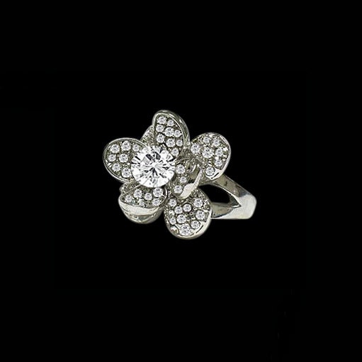 3 carat flower style diamond ring jewelry white gold new