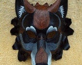 CUSTOM Black Dire Wolf Leather Mask... made to order leather wolf mask