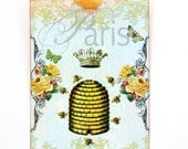 Shabby French Beehive Honey  Bees Gift Tags