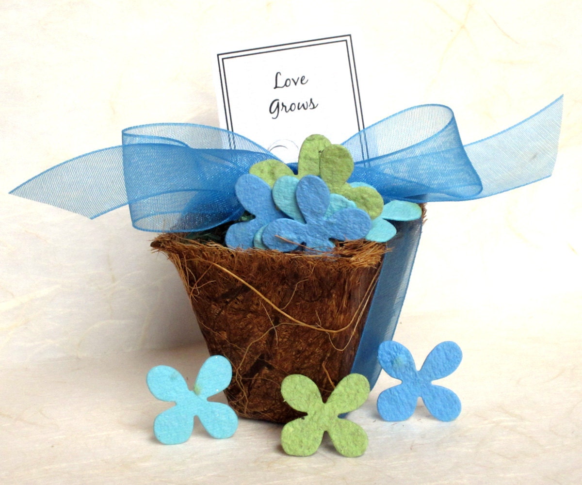 40 Seed Wedding Favors - Plantable Paper Flower Seed and Plantable Pots Kit