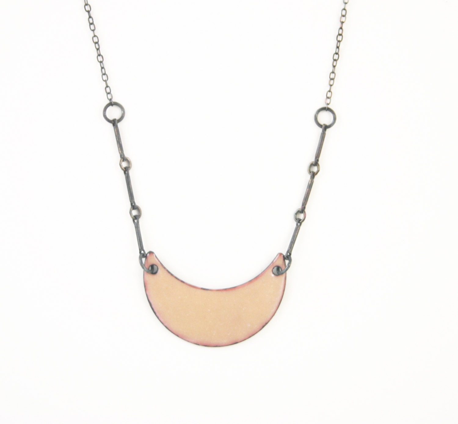 Enamel Necklace - Buff Color Curve Layering Enamel Necklace
