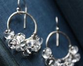 Crystal Quartz Sterling Silver Cluster Earrings - GLINT