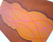2' x '3 - original handpainted modern canvas floormat / rug