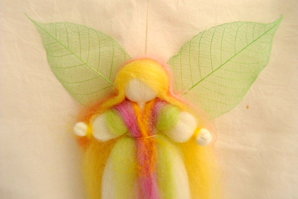 Wool blessing fairy art doll Waldorf education in beautiful colors