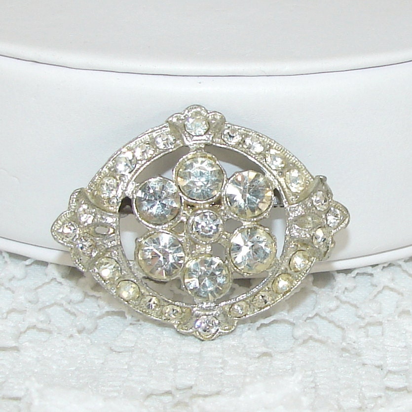 Rhinestone Brooch Vintage Jewelry Wedding Bridal Formal Bouquet