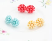 Flower Stud Earrings - Chrysanthemums - Choose Your Color