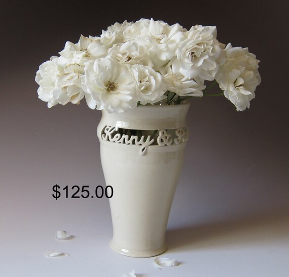 INFO ON ... Wedding Vase, Anniversary, Commitment Ceremony Gift - Sweetheart Vase - First Names Only
