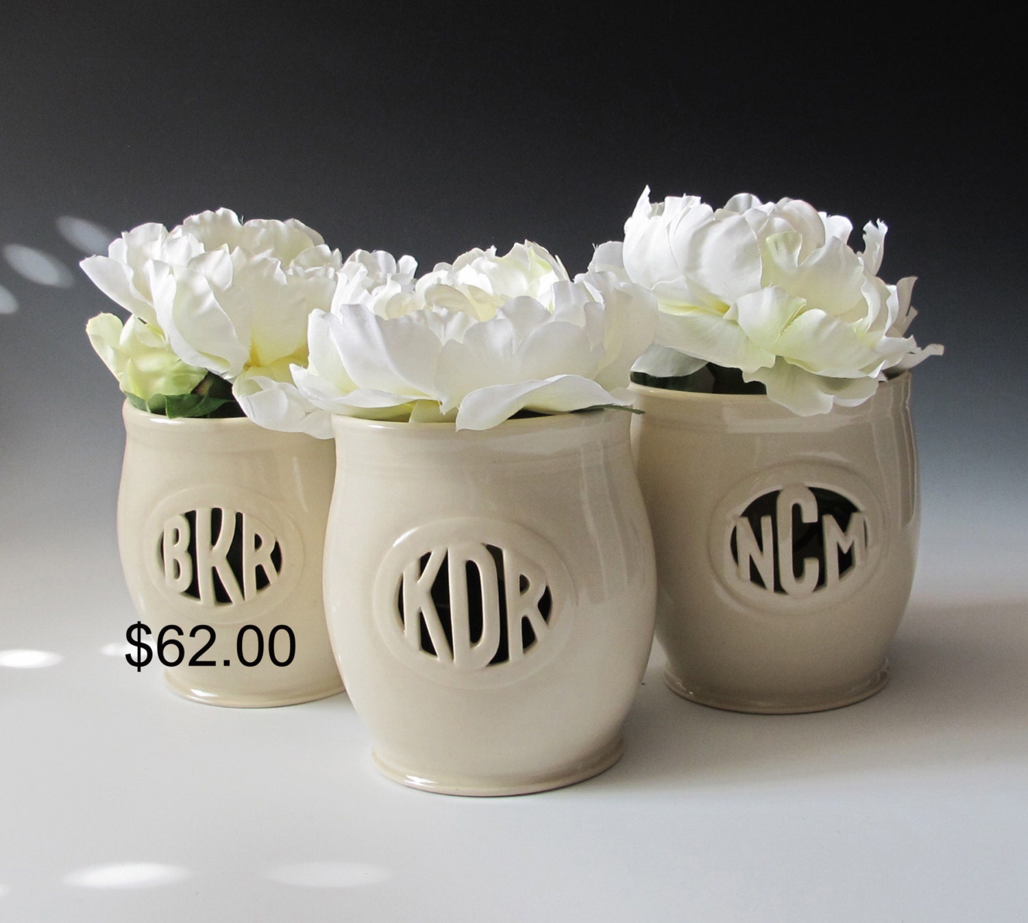 INFO ON ..... Personalized Monogram Gift - Vase for Individuals or Couples