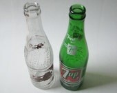Vintage Pepsi and 7Up Bottles Set of 2 Instant Collection