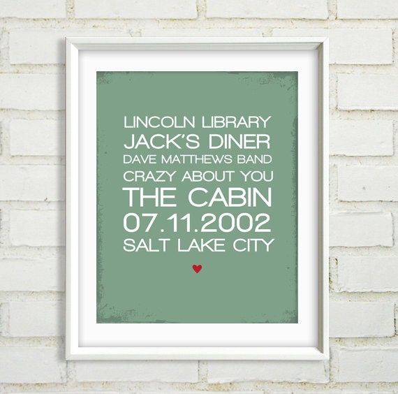Personalized Father's Day Gift - Use Family History - Jokes - Custom Art Print - 8x10 / Favorites Quote, Song Lyrics, Vows, Special Events