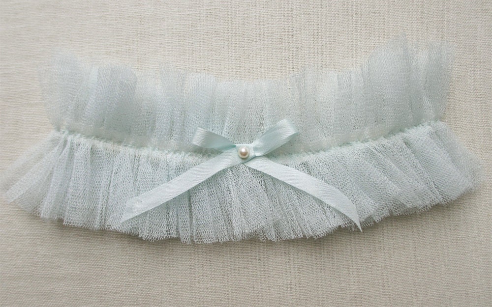 Siren blue silk garter