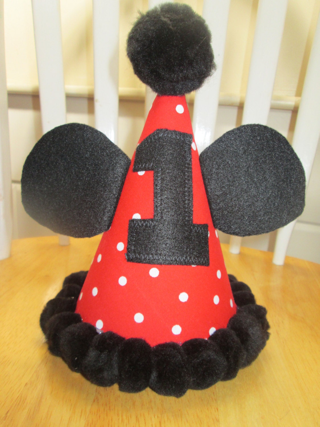 Original Custom Mickey Minnie Mouse Boys 1st 2nd 3rd Birthday party hat with ears and age Il_570xn