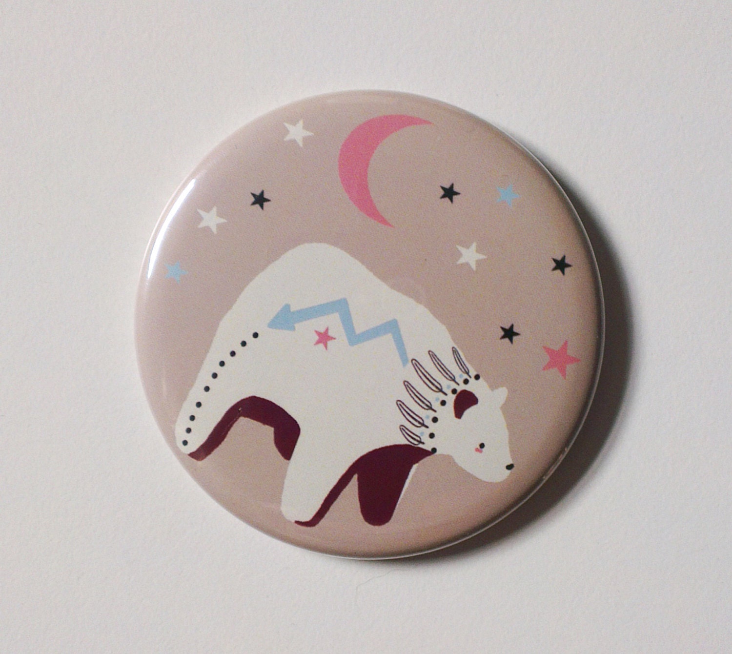 Peach - Zuni Bear Pocket Mirror