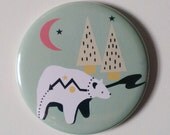 Mint Green - Zuni Bear Pocket Mirror