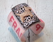 Dog Cuff Bracelet - Repurposed Vintage